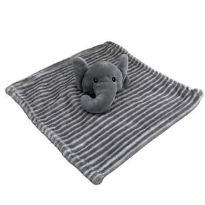 Lila‎ & Jack Elephant Security Blanket Lovey Gray Striped Plush Stuffed Animal